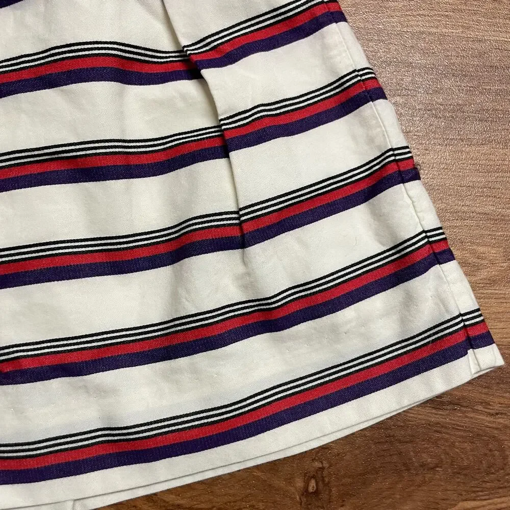 Janie & Jack Pleated Red White Blue Striped Pull On Skirt Girls Size 3 Toddler